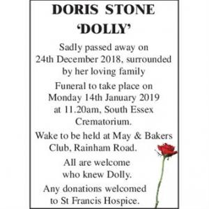 Doris Gladys Stone Dolly